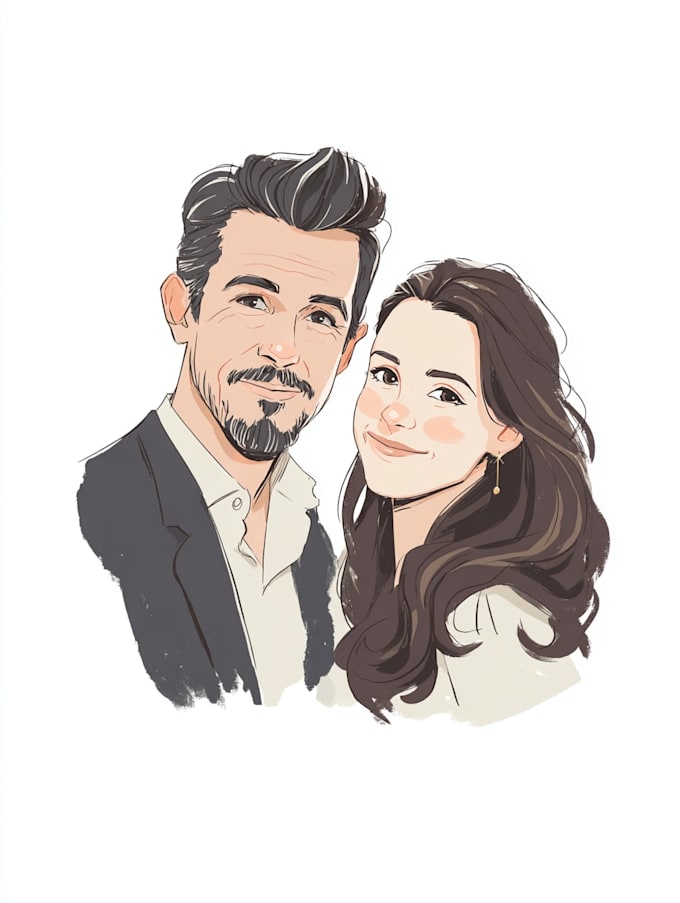 draw couple portrait illustration