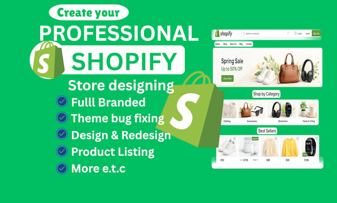 design or redesign shopify e commerce store professionally