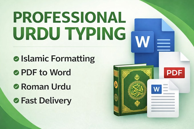 do professional urdu typing and islamic content formatting