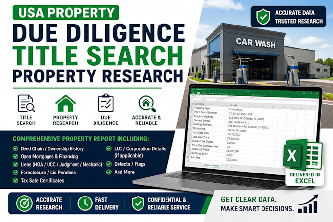 do USA property due diligence title search property research