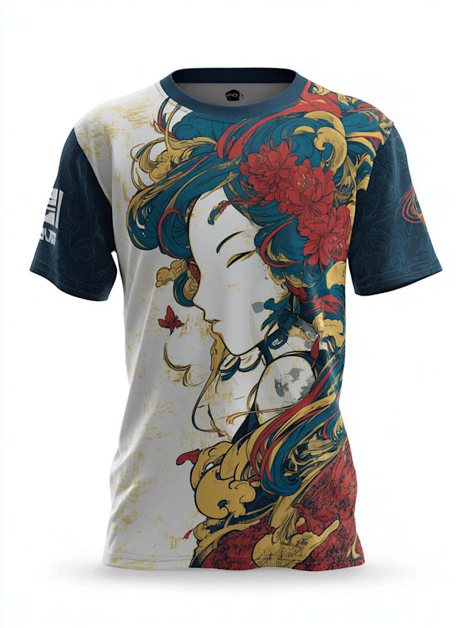do a japanese t shirt illustration