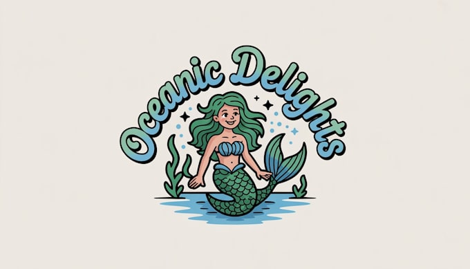 create amazing mermaid logo with unlimited revisions