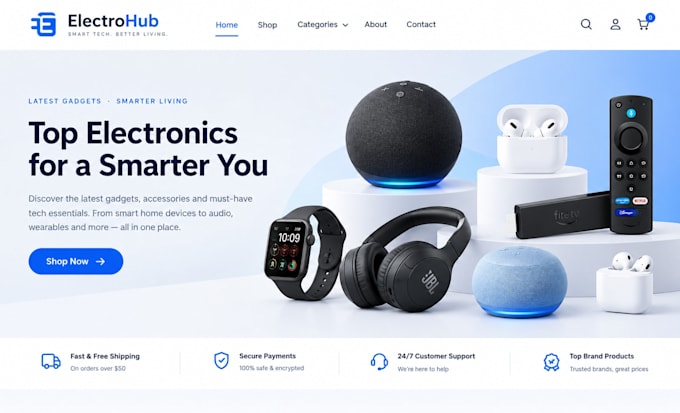 design wix electronic store website gadget store website tech gadget website