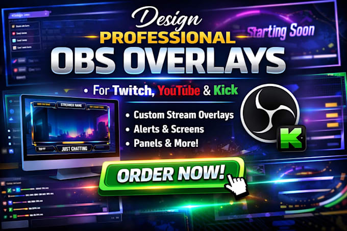 Design professional obs overlay for twitch, youtube and kick by ...