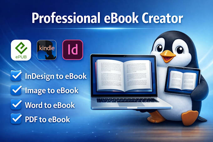 do ebook creation for KDP, kindle, ingramspark, lulu