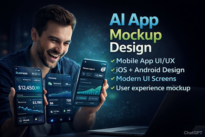 Software Mockup Design App Design de mockup de app móvel com ia, ui ux ios, design android, mockup 3d