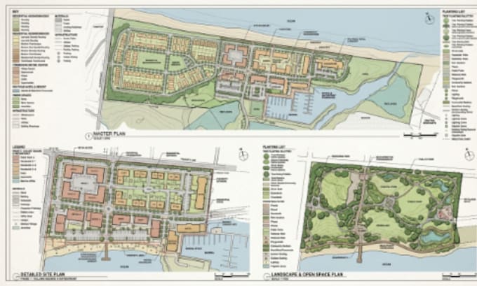 design architectural 2d site plan, master plan and landscape plan