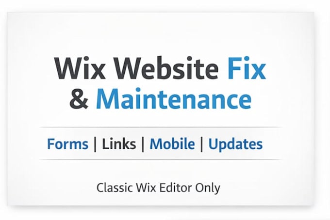 fix issues and maintain your wix website