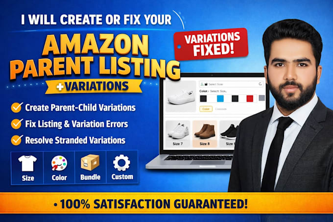create amazon parent listing or variation, listing or variation issue fix