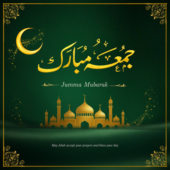 design elegant islamic jumma mubarak posts