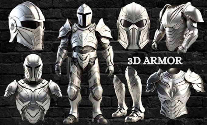 make model of printable armor, cosplay armor, 3d armor, 3d helmet for printing