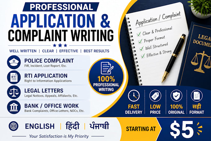 draft professional complaints, rti and legal letters