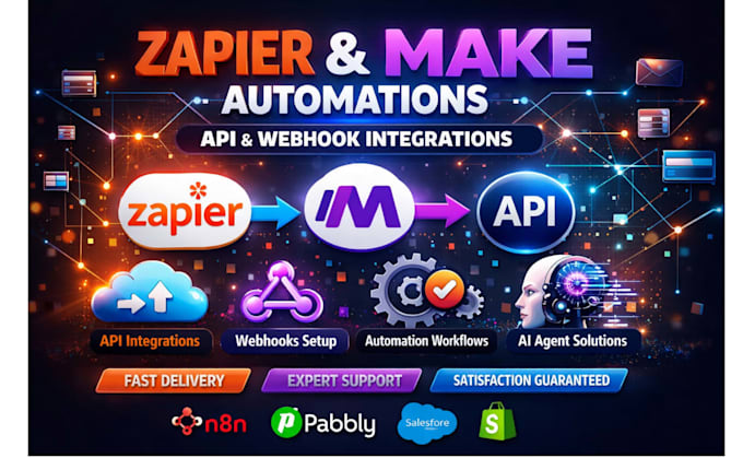 automate workflows with zapier makecom n8n API integration webhook automation