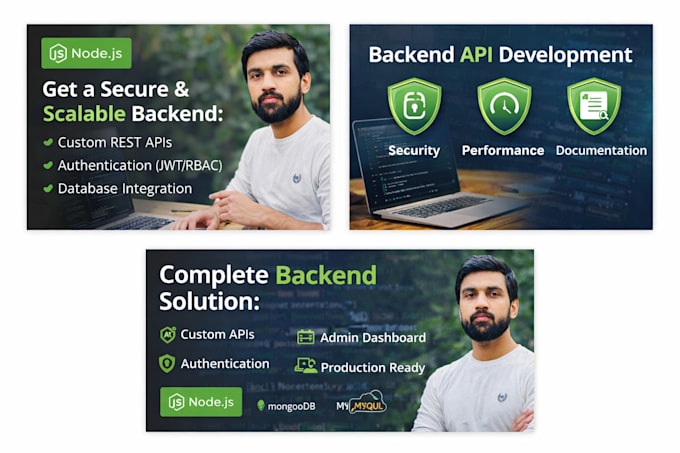 do custom backend apis for mobile app and web using nodejs