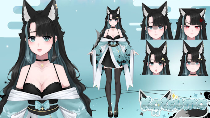 design live2d vtuber model and vtuber rigging avatar for vtuber studio