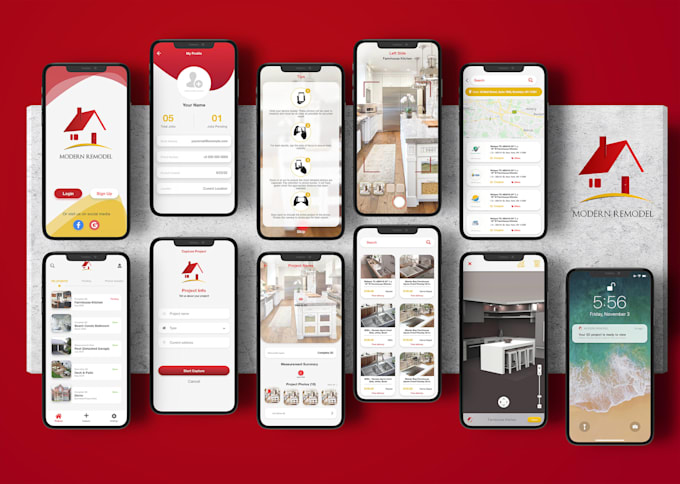 develop roofing app, interior decor app, notary app, solar app, mortgage app,
