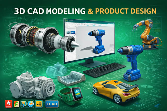Do professional product design 3d cad modeling expert solid works ...