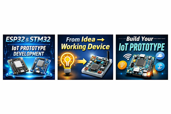 develop esp32 or stm32 iot prototype and embedded firmware