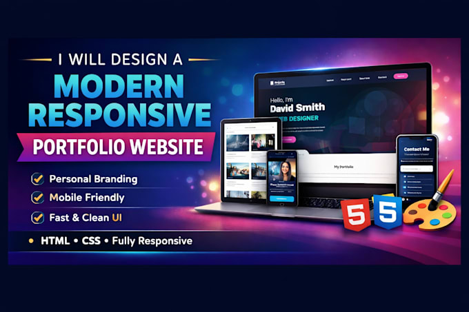 design a modern responsive portfolio website