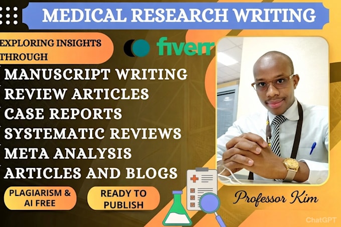 write medical research articles, manuscripts, and systematic review