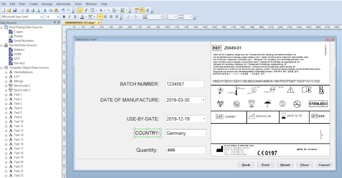 professional barcode label design and data entry form solution bartender 1 hour