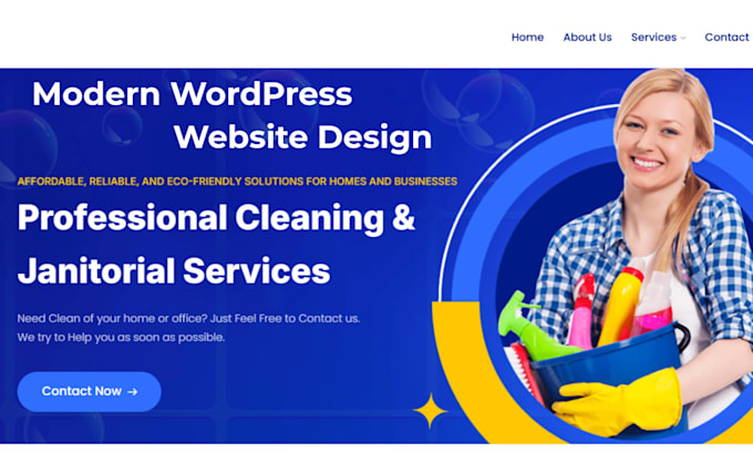 build a cleaning business website in wordpress