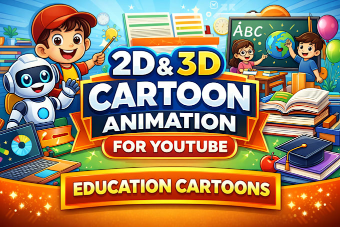 create 2d education cartoon videos for youtube