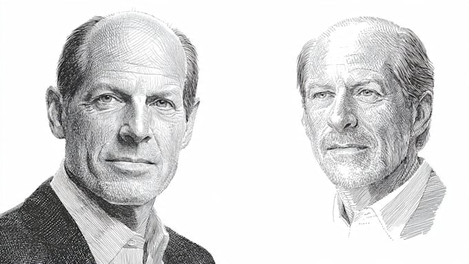 draw a hedcut wsj portrait style from photo