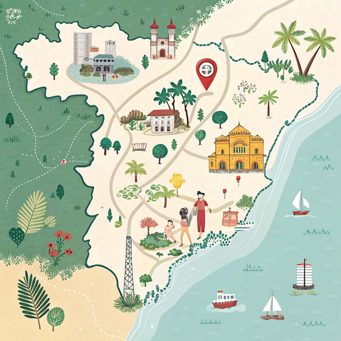 make illustrate a charming custom map