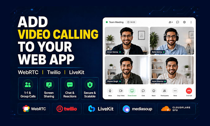 build webrtc video calling, meeting for your website, saas