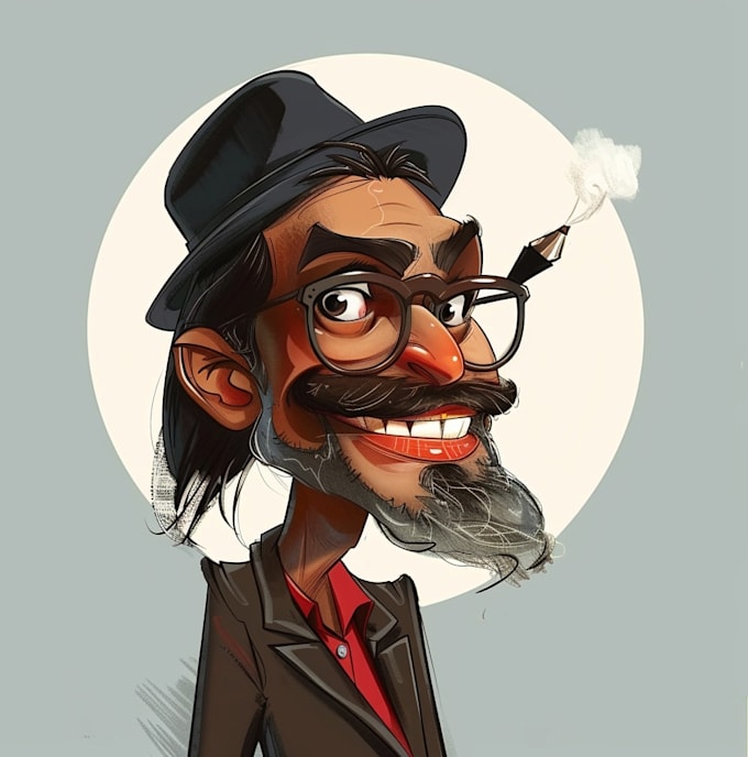draw artistic cartoon caricatures