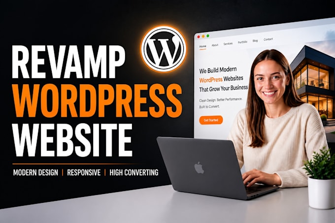 revamp wordpress website, redesign responsive business website