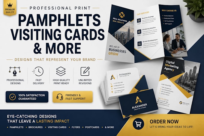 design professional flyer , pamphlet and visting cards etc