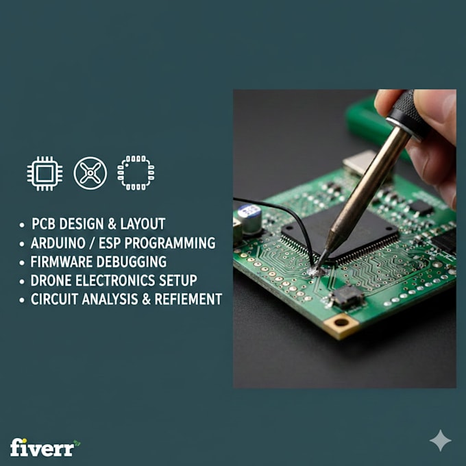 design pcb or program arduino or esp32 and debug electronics