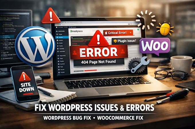fix wordpress issues, wordpress errors, wordpress bug fix, woocommerce fix