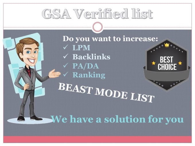 Give you verified gsa ser list by Ozmec3 | Fiverr