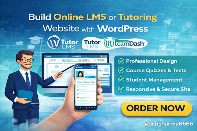 create an online lms or tutoring website with wordpress