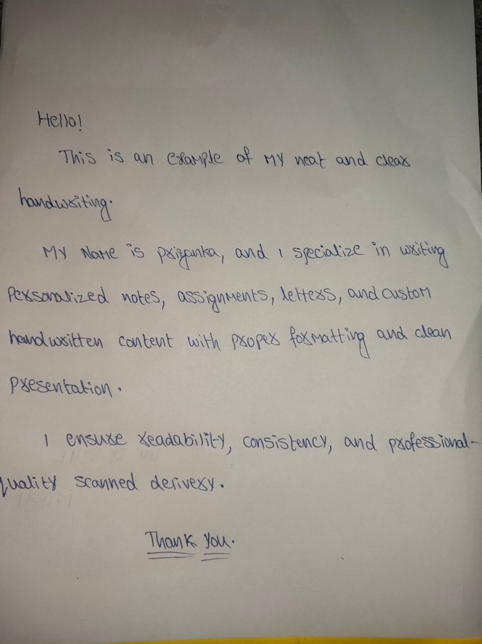 handwrite notes and letters