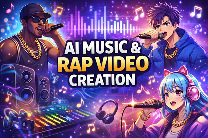 Create ai music rap video production creation do ai anime character ...
