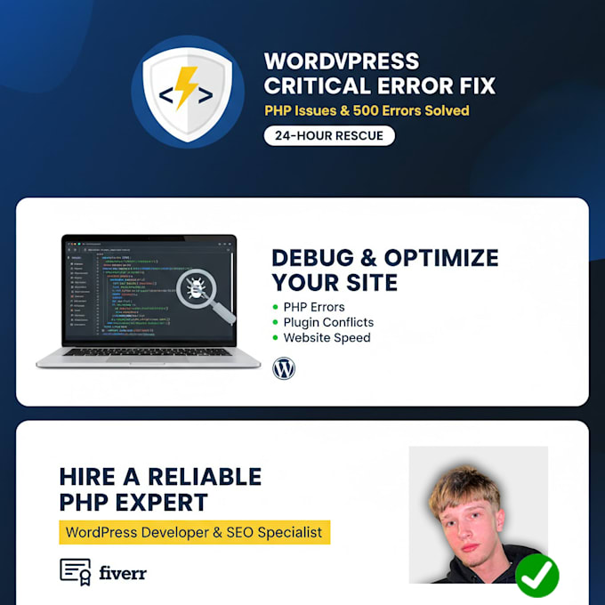 fix wordpress errors, PHP issues and 500 errors