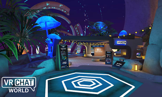 build interactive vrchat world, vr metaverse, vr map, 3d unity world, spatial io