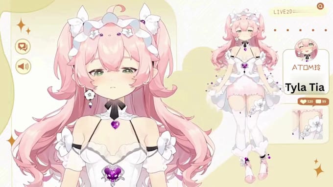 live2d vtuber model, live 2d rigging, 2d vtuber model, vtuber character