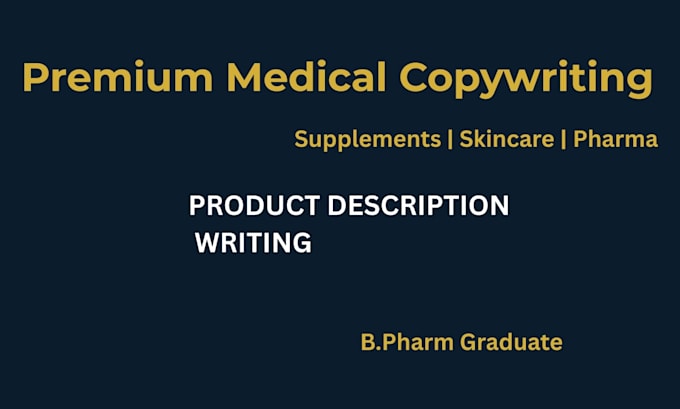 write product descriptions for supplements skincare and pharma