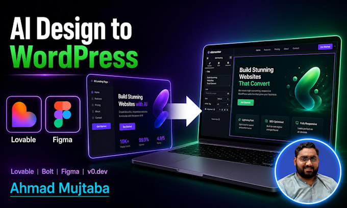 convert ai design to wordpress elementor website pixel perfect
