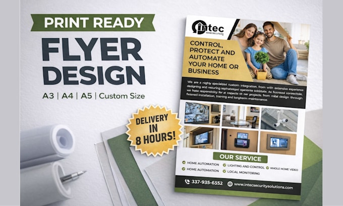 design print ready flyer a5, a4, a3 or custom size