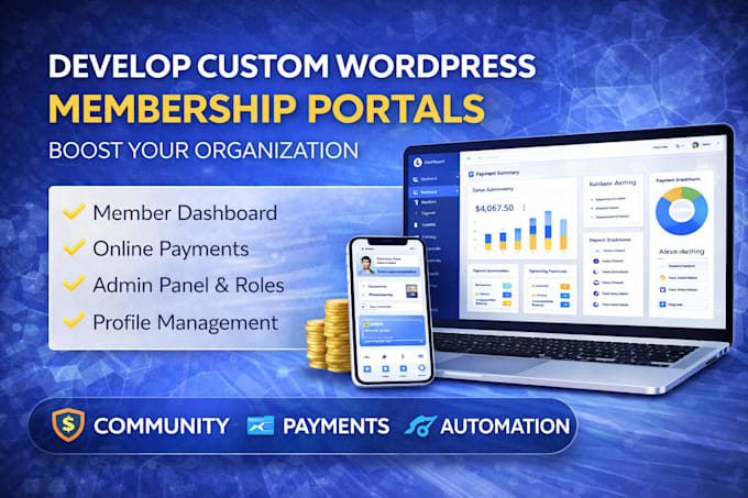 create custom wordpress member portal and management system