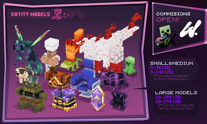 make 3d minecraft models for in game and personal use