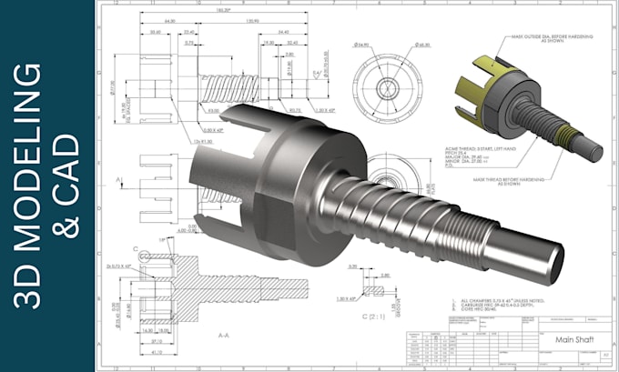 do 3d modeling and cad, rendering, 2d drawings