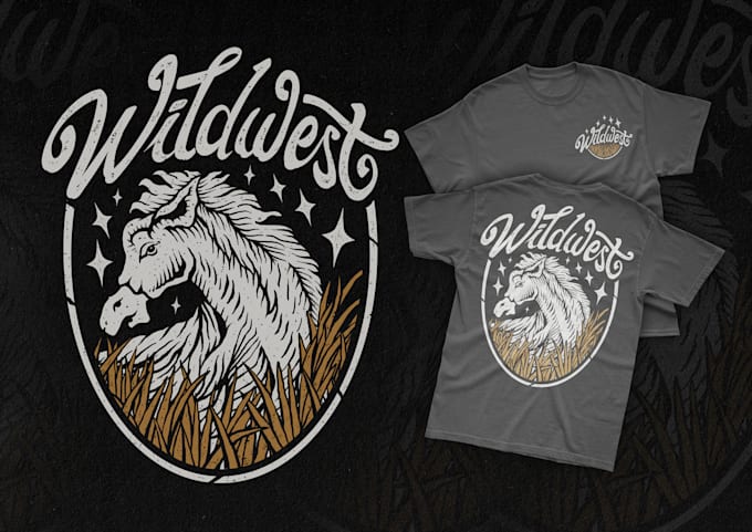 create vintage graphic t shirt hand drawn design