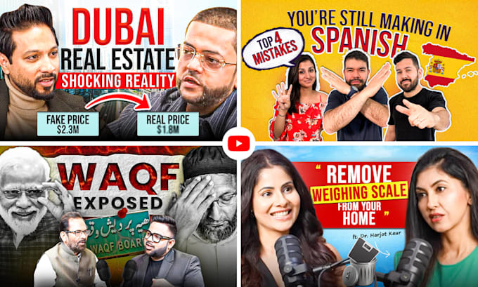 design professional youtube podcast thumbnail